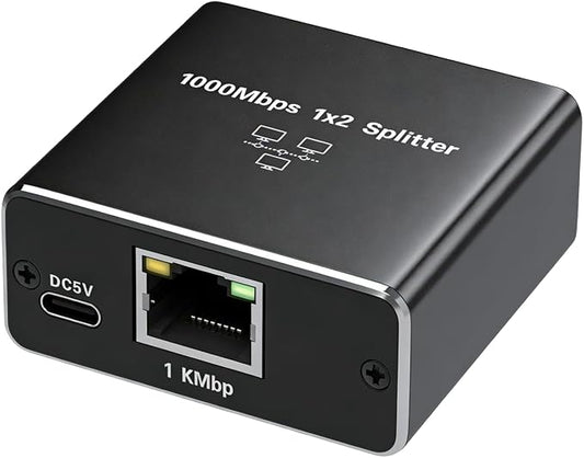 3 Port Gigabit Wired Ethernet Switch 1000Mbps USB Type-C 5V Powered Aluminum by PULVISION