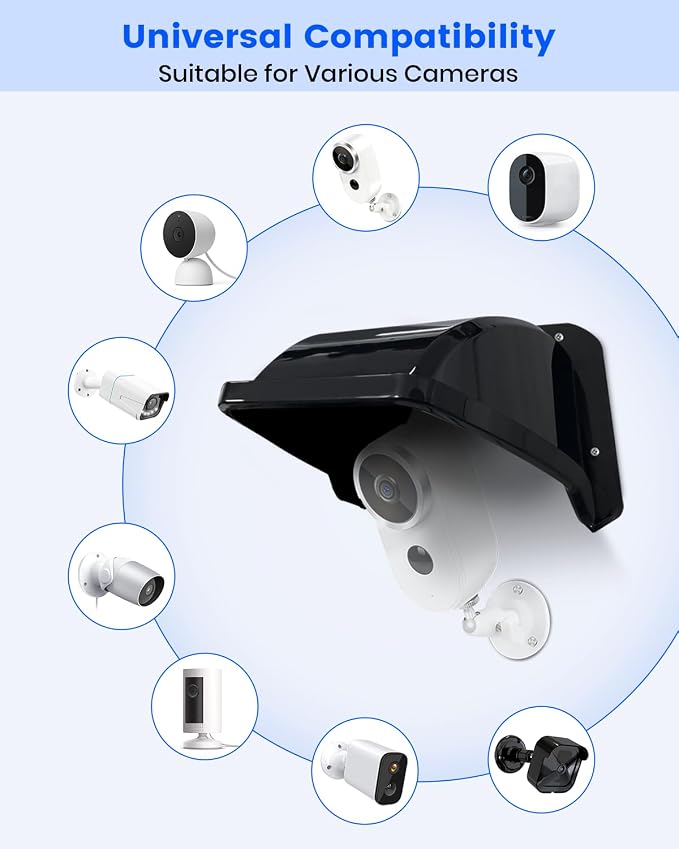 Universal Security Camera Sun Rain Cover Shield, Plastic Weatherproof - Image 2