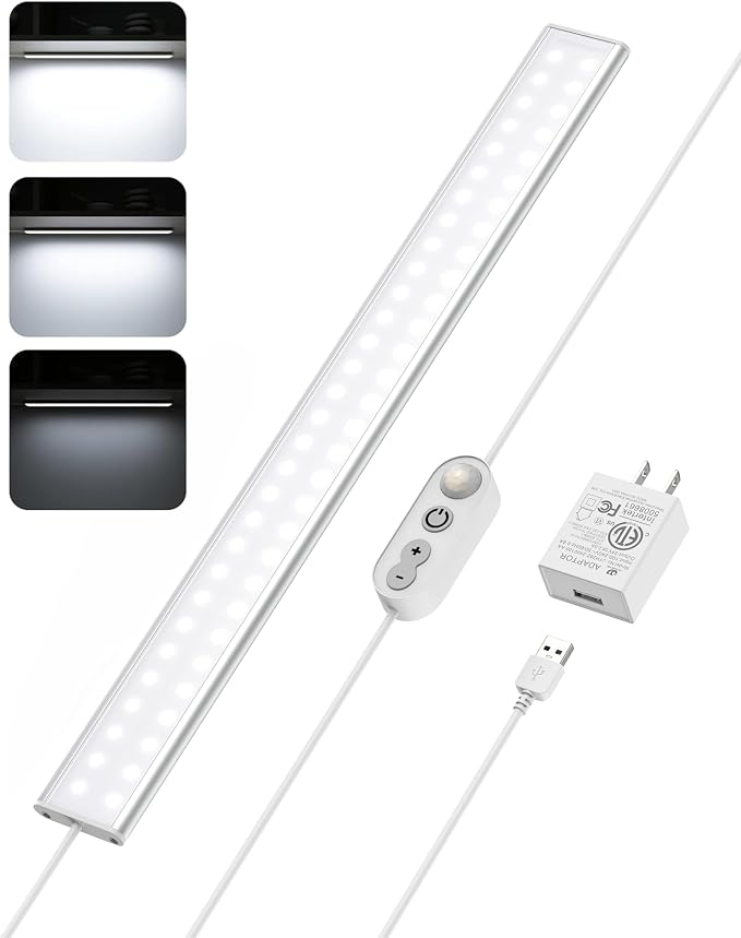 ASOKO Motion Sensor Dimmable Led Under Cabinet Lighting, 16 inches Plug in Led by ASOKO