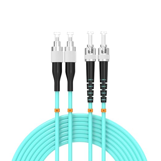 OM3 FC/UPC to ST/UPC Fiber Patch Cable 2Meters 7ft 10BG Multimode Duplex Jumper by Buacoz