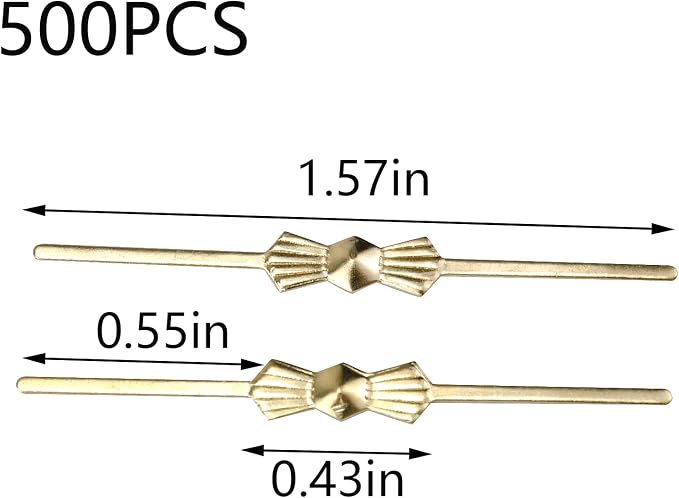 500PCS Metal Bright Gold Chandelier Crystal Clips, 1.57inch Total Length - Image 2