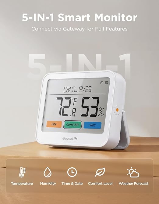 GoveeLife Bluetooth Thermometer Hygrometer, Temperature and Humidity Monitor - Image 2
