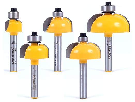 YONICO Router Bits Edge Forming Cove Set 5 Bit 1/4-Inch Shank 13522q by Yonico