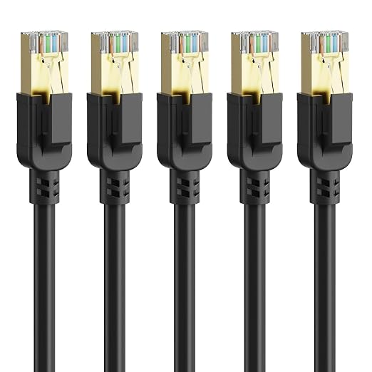 Cat 8 Ethernet Cable 15 ft-5Pack, 40Gbps 2000Mhz Patch Cord, Indoor&Outdoor by Dacrown
