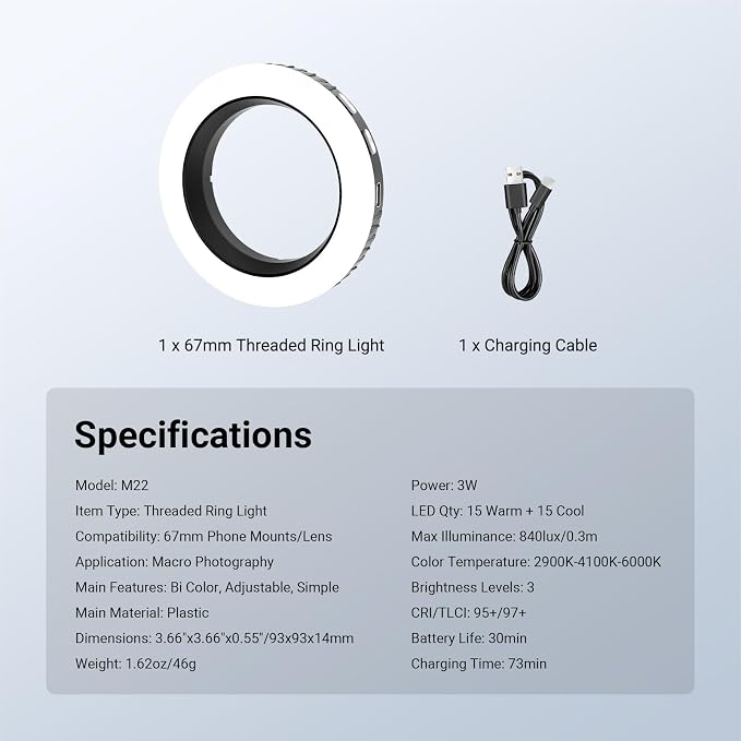 NEEWER Basics 67mm Threaded Ring Light - Image 7