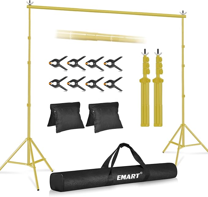 EMART Backdrop Stand 10x10ft Photo Studio Adjustable Background Stand Support by EMART
