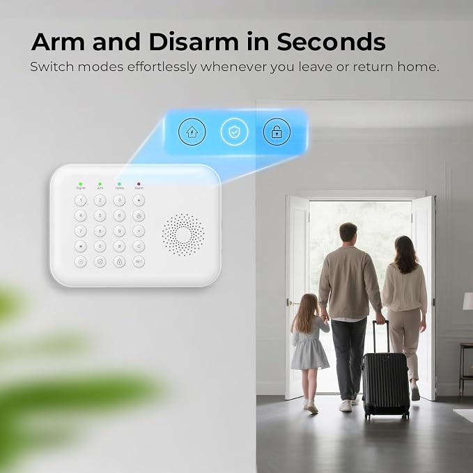 Wireless Home Security System, 8-Piece DIY Kit, No Monthly Fees, WiFi & 4G - Image 2