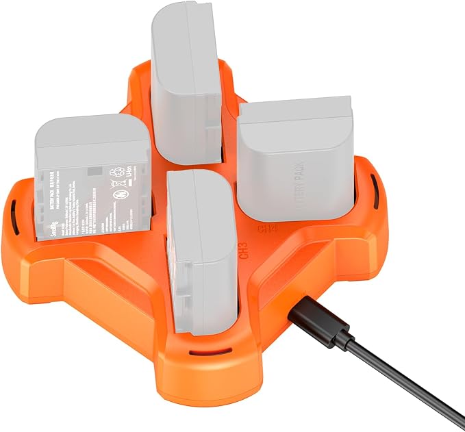 SmallRig 4-Slot Charger for Canon LP-E6NH Battery, PD 60W Fast Charge, LED - Image 2