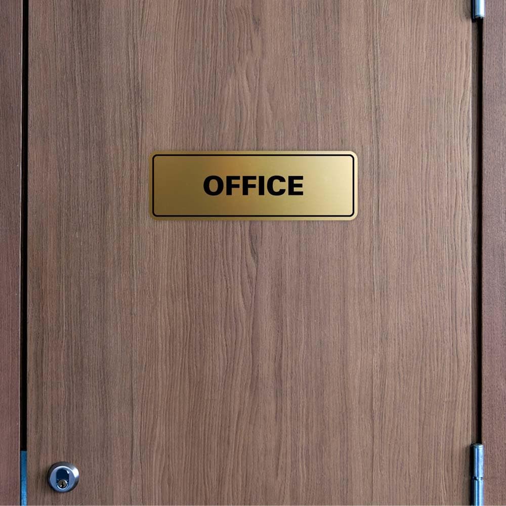Signs ByLITA Standard Office Sign - Professional Business Signage - Easy to Install (Brushed Silver) - Small 5 Pack