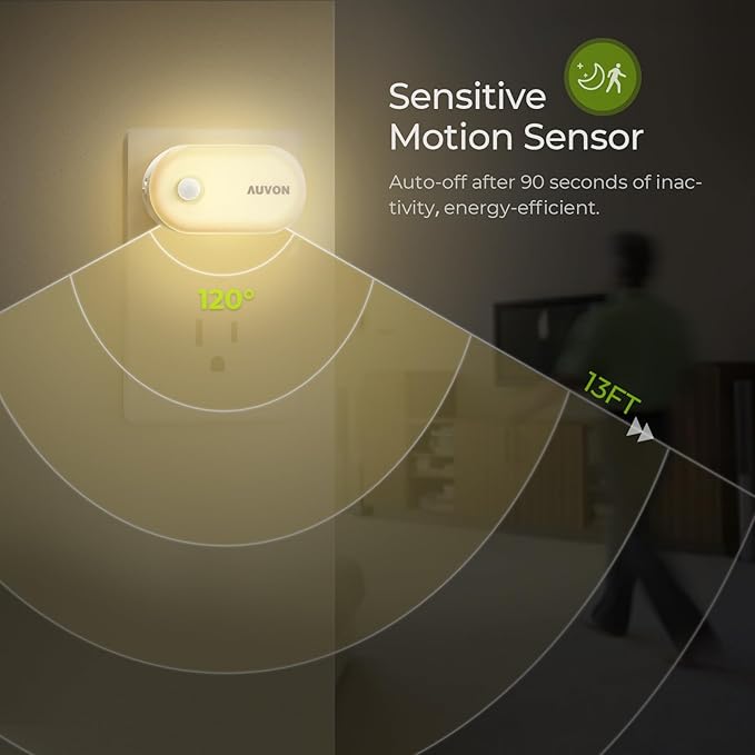 AUVON Night Light Plug in with Motion Sensor, Dimmable Smart LED Night Lights - Image 3