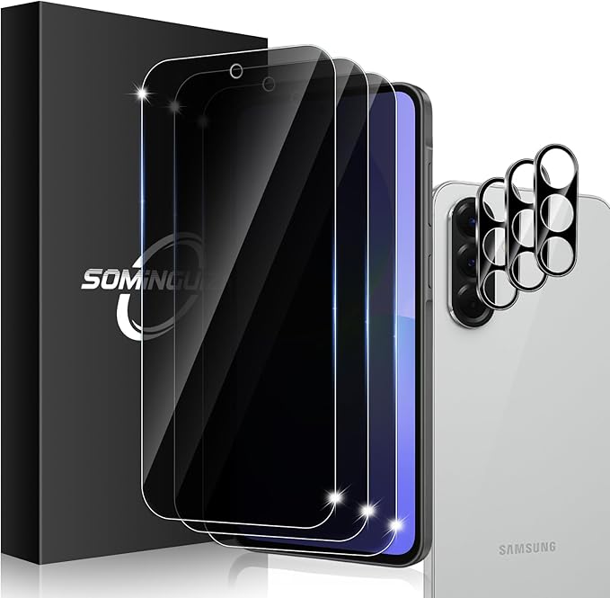 3+3 Pack for Samsung Galaxy A36 5G Privacy Screen Protector & Phone Camera Lens by SOMINGUIZN