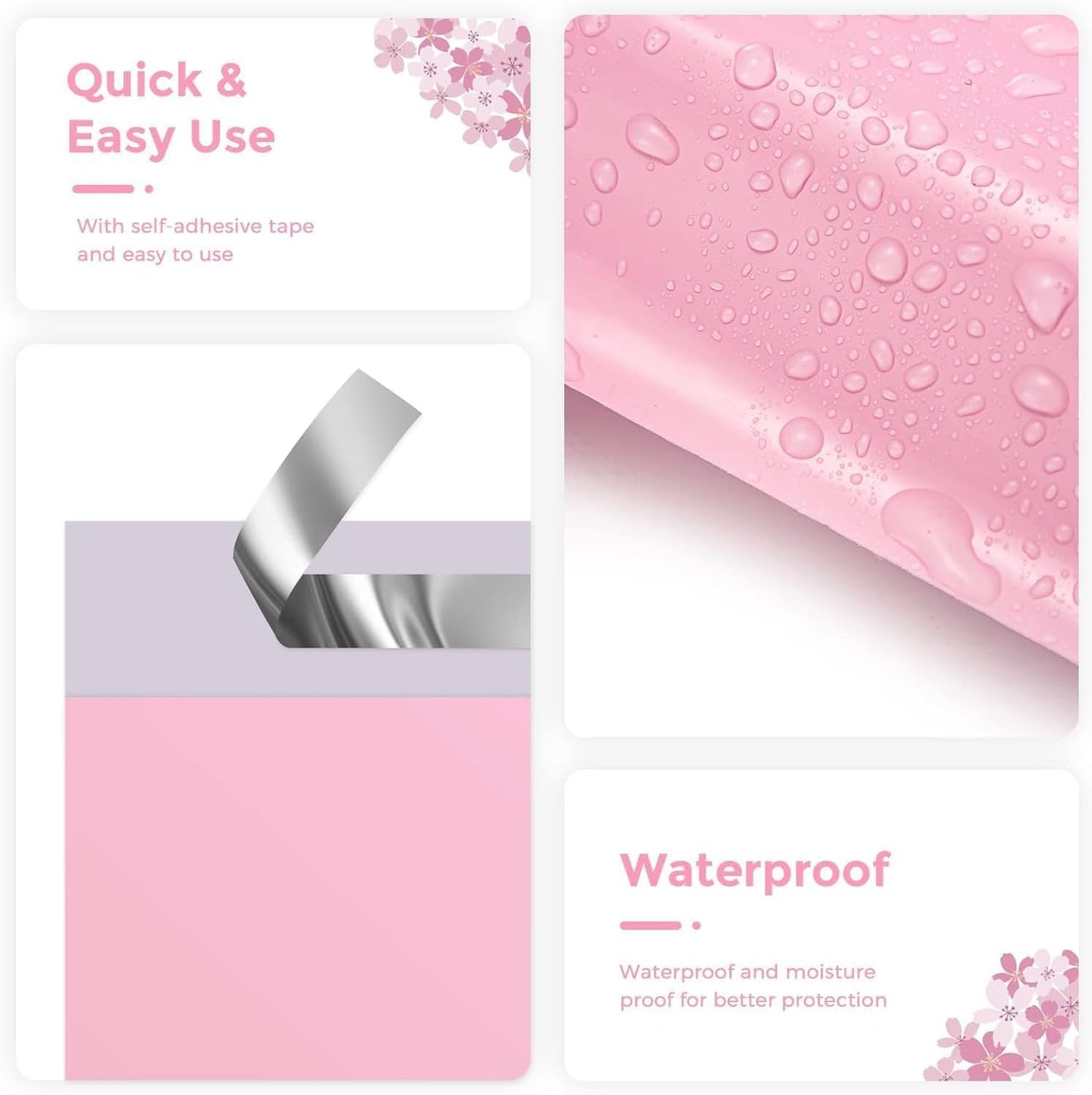 Metronic Poly Mailers 14.5x19 70000 Pack Large Shipping Bags for Clothing Mailing Bags with Strong Self-sealing Adhesive Waterproof and Tear-Proof Poly Bag Bulk in Light Pink