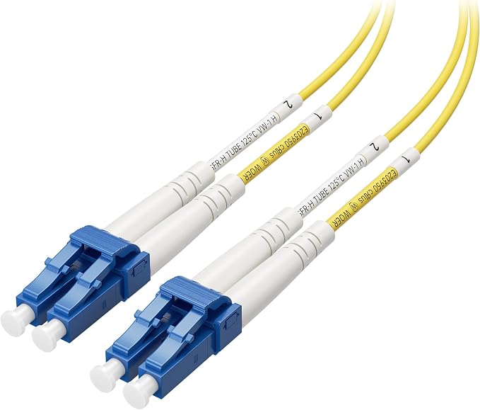 Cable Matters Plenum Rated Duplex OS2 Single Mode Fiber Optic Patch Cable - 10m by CableMatters