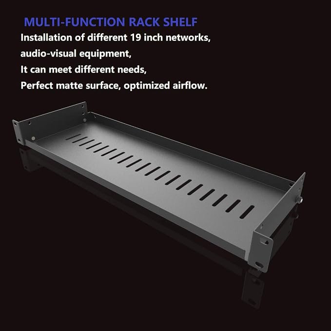 2 Pack of 1U Vented Cantilever Server Rack Mount Shelf 6" Deep - Image 3
