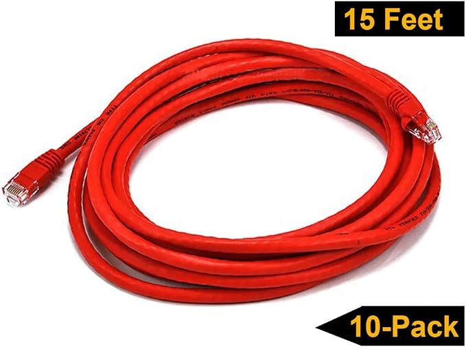 iMBAPrice 50 Feet Long Red Cat5e RJ45 Computer Network Ethernet Patch Cable - Image 6