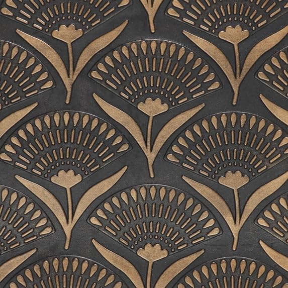 Bronze Floral Rubber Boot Tray, 15x31 Inch Large, Decorative Waterproof Mat - Image 2