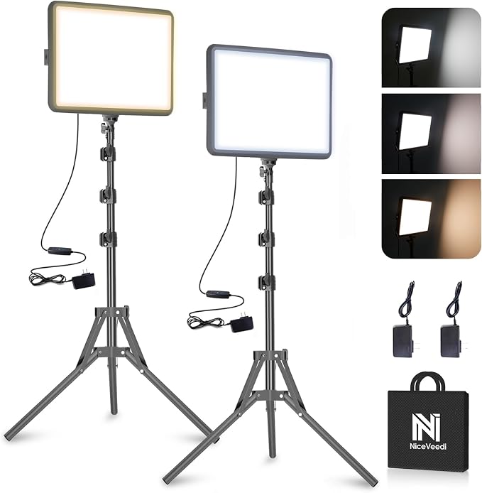 NiceVeedi 2-Pack 25W Photography Lighting, 2900-7000K Dimmable Ring Light by NiceVeediOfficial