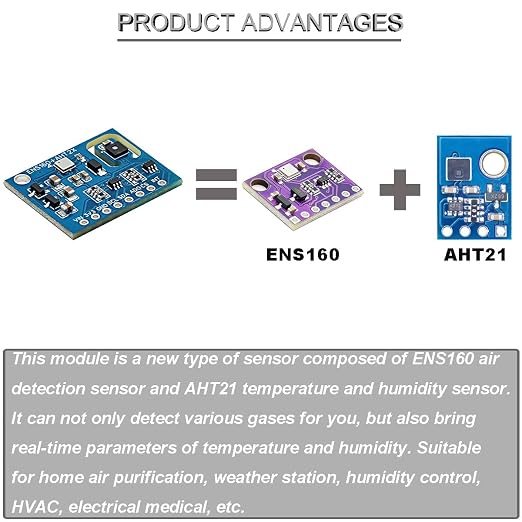 ENS160+AHT21 Temperature and Humidity Sensor Carbon Dioxide CO2 eCO2 TVOC Air - Image 6