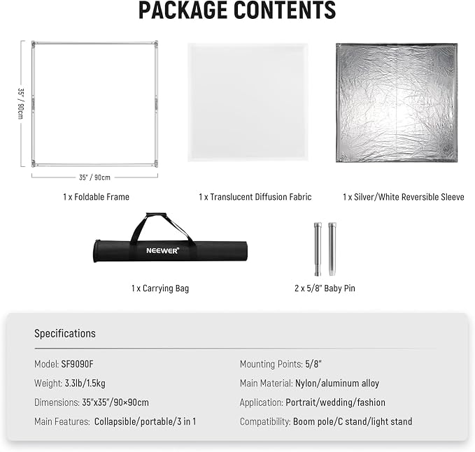 NEEWER Light Diffusion Panel Scrim Kit - Image 9