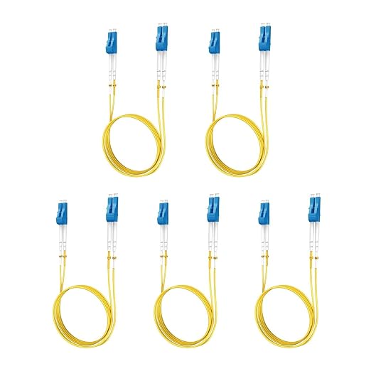 Yonwide Single Mode Fiber Lc to Lc 2m 5 Pack, OS2 Single Mode Fiber Patch Cable by YonwideFiber