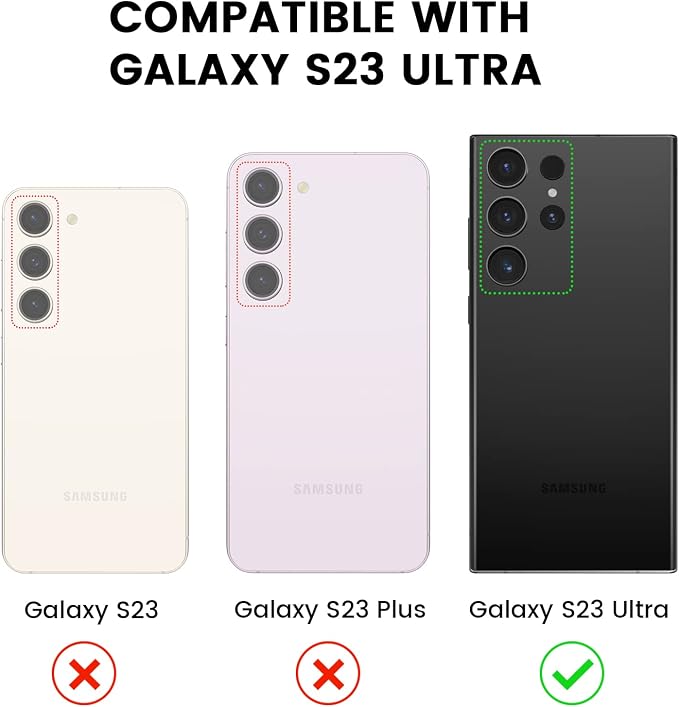 Tensea (3+2PCS for Samsung Galaxy S23 Ultra 5G Camera Lens Protector, 9H - Image 2