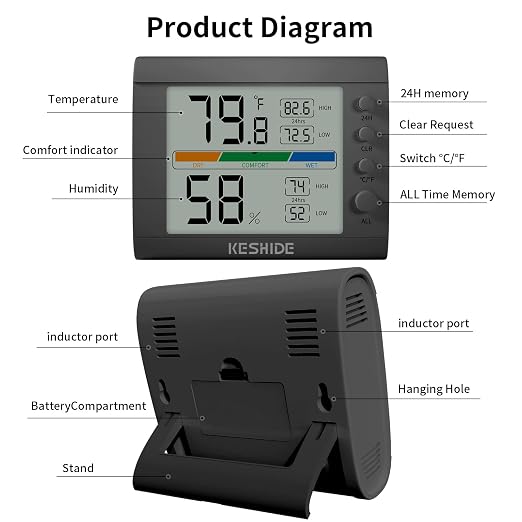 Hygrometer Thermometer Gauge Mini Digital, Monitor Indoor Outdoor Humidity - Image 5