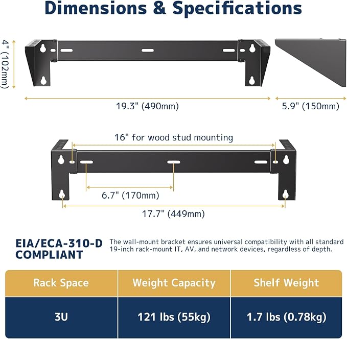 3U Vertical Wall Mount Rack - Image 4