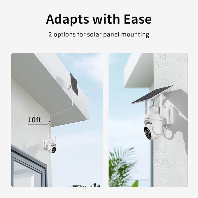 SEHMUA 2K Solar Security Cameras Wireless Outdoor, 2 Pack 360° View Pan/Tilt - Image 4