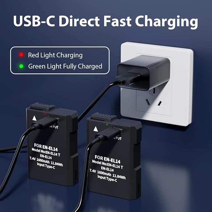 LP EN-EL14 EN-EL14a Battery 1600mAh 2-Pack - Image 5