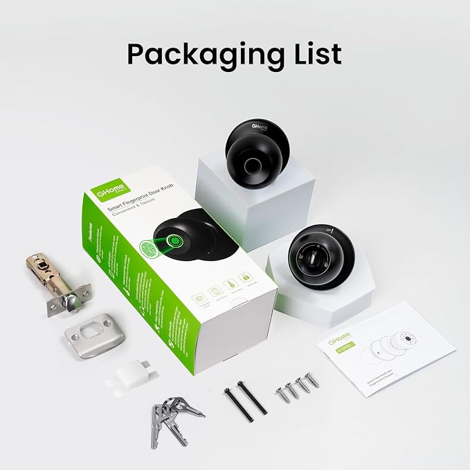 GHome Smart Fingerprint Door Lock, 3 in 1 Smart Fingerprint Door Knob - Image 9
