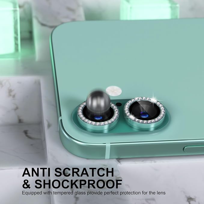 Choiche Compatible for iPhone 16 /iPhone 16 Plus Camera Lens Protector Bling - Image 3