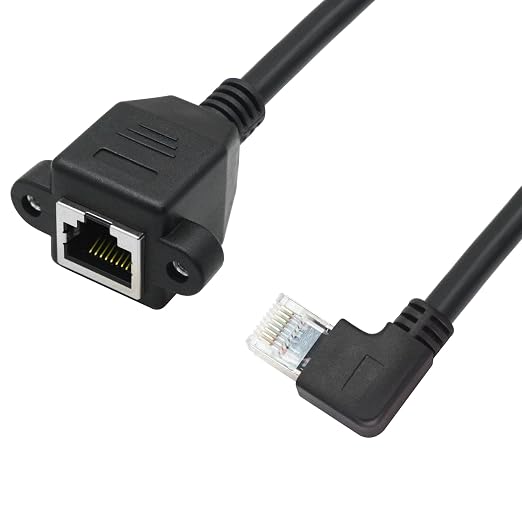90 Degree Cat6 Ethernet Extension Cable 1FT, Right Angle RJ45 Male to Female - Image 3