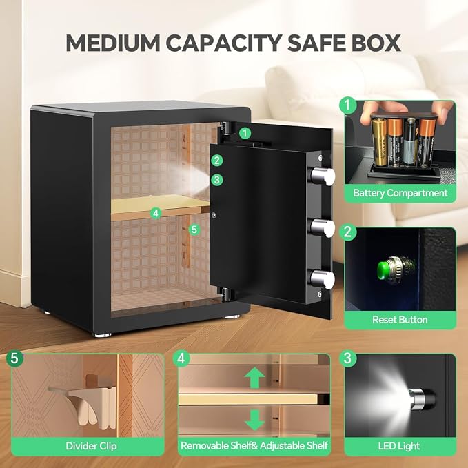 Security Safe with Digital Keypad & Alarm System - Image 8