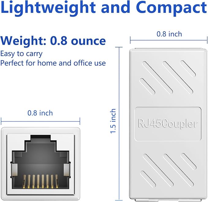 Jadaol UL Listed Shielded RJ45 Coupler, 10Gbps Gold-Plated Contacts Aluminum - Image 5