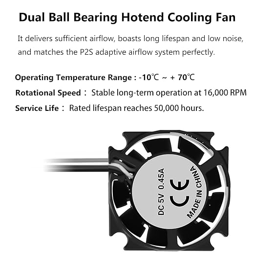 for P2S Extruder Hotend Cooling Fan 2510 DC 5V 25x25x10mm 3D Printer Fan | - Image 7