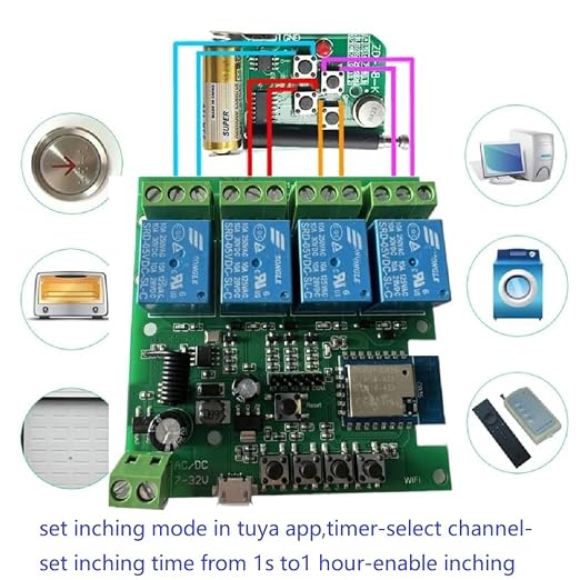WiFi Wireless Smart Self-Lock Momentary Interlock Relay Switch, DIY WiFi App - Image 5
