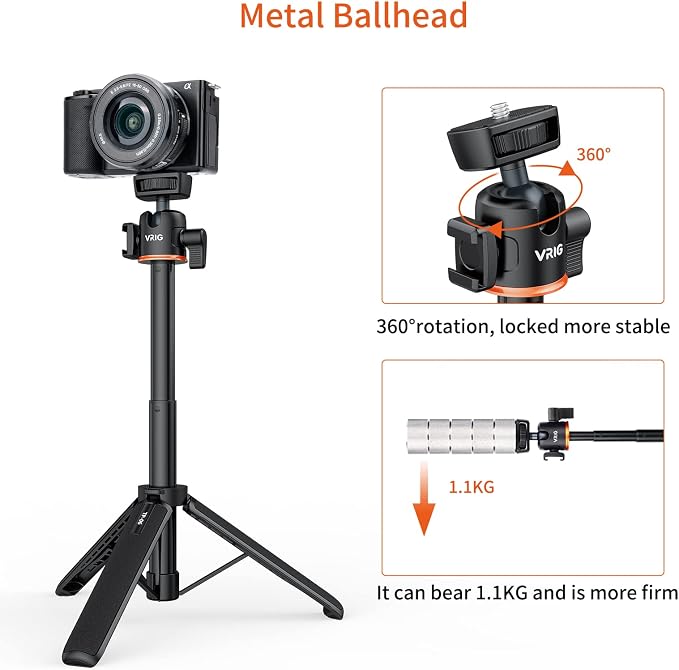 VRIG 21.6" Extension Pole Tripod - Image 5