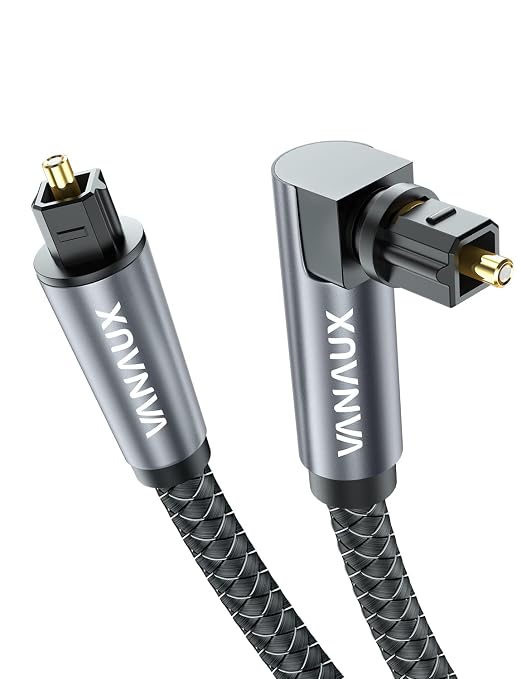 VANAUX 90 Degree Optical Cable, SPDIF Audio Optical Cord, 360 Degree Rotatable by VANAUX