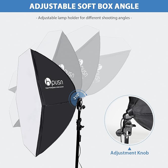 HPUSN Softbox Photography Lighting Kit, Photo Studio Light - Image 3