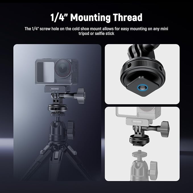NEEWER Action Camera Cold Shoe Mount Adapter Compatible - Image 4