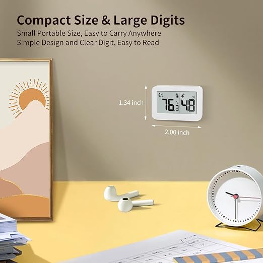DOOMAY Mini Hygrometer Indoor Thermometer, Digital Humidity Gauge - Image 5