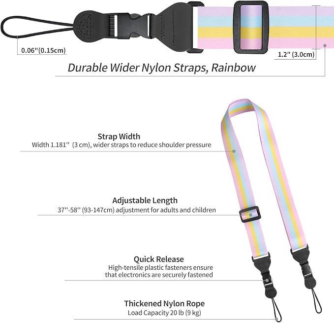 FIEIL Adjustable Shoulder Strap, Nylon Camera Strap, Comfortable Neck Strap - Image 6