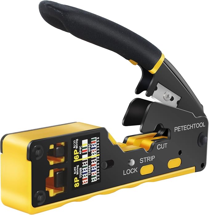 RJ45 Crimp Tool Pass Through Cat5e Cat6 Ethernet Crimping Tool All-in-one - Image 4