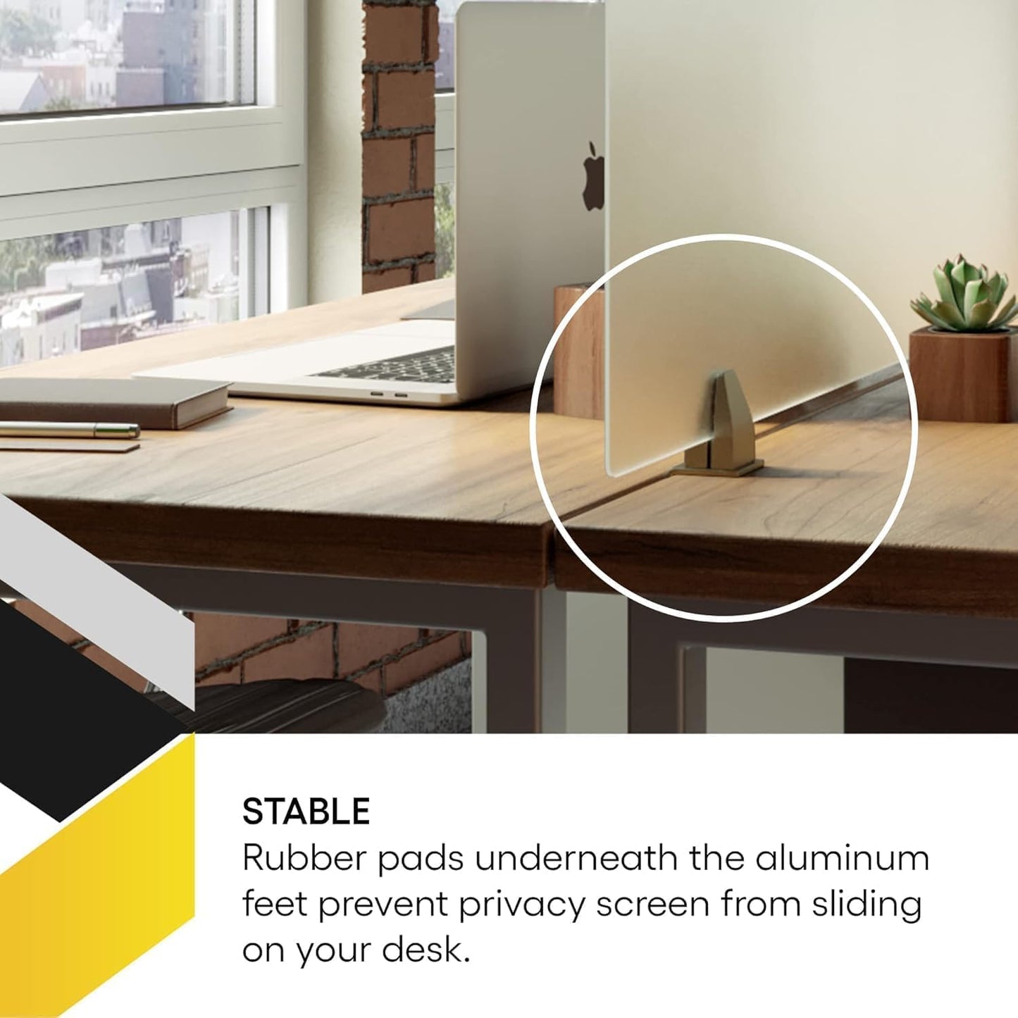 OBEX Acrylic Free Standing Screen, Divider for Desk Privacy Home & Office Partitions for Table Top Workstation, Portable Cubicle Panel for Work, 24" x 42", Frosted