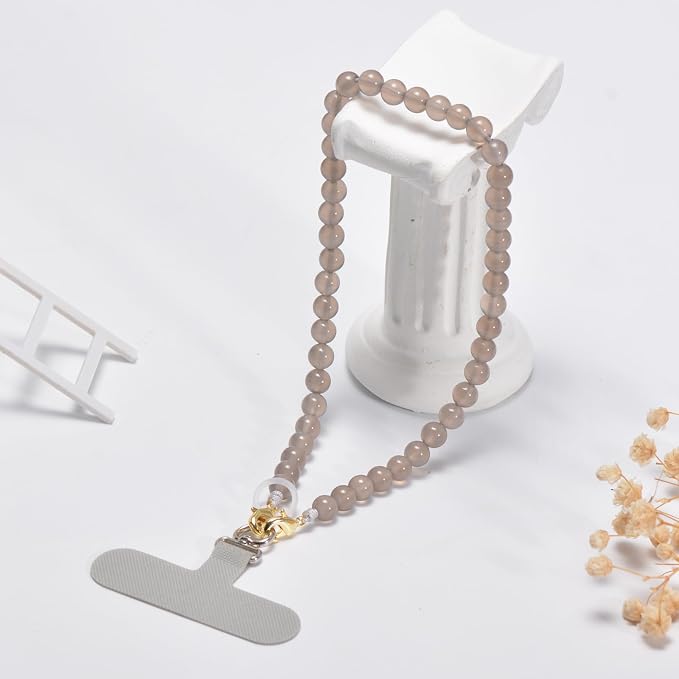 Agate Beaded Phone Wrist Strap for Women Men Stone Beads Charm Handmade - Image 4