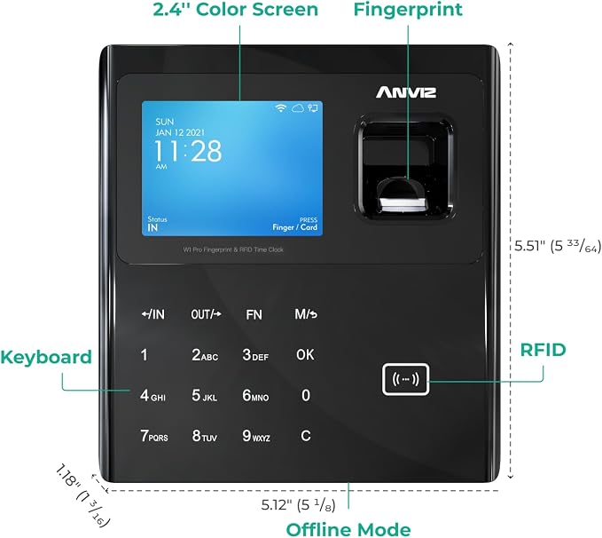 ANVIZ Time Clocks for Employees Small Business - Image 9