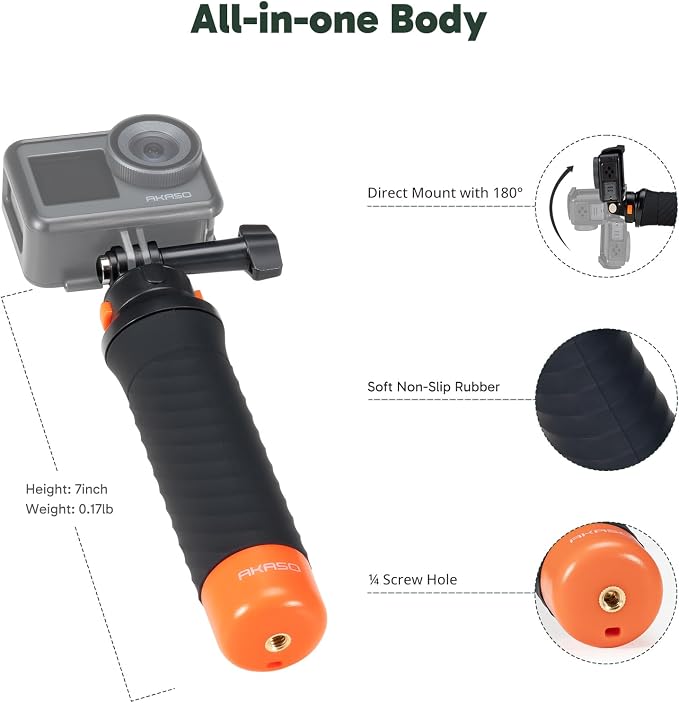AKASO Waterproof Floating Hand Grip Action Camera Accessories - Image 2