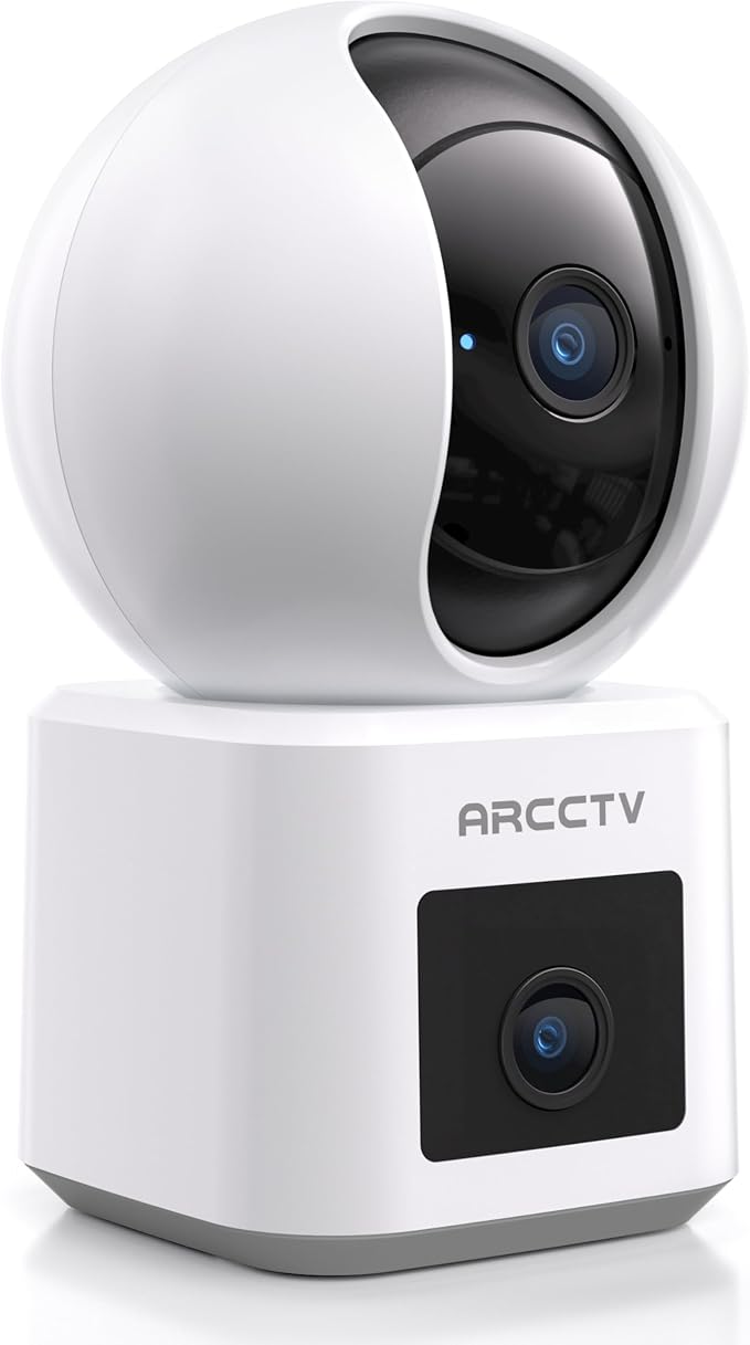 ARCCTV Dual Lens Indoor Security Camera, 2.5K WiFi 6 Pet Camera by ARCCTVSecurity