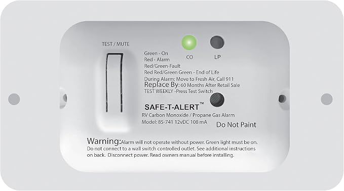 Safe-T-Alert 85 Series Carbon Monoxide Propane Gas Alarm - 12V - White by SafeTAlert