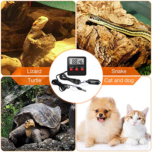 Weewooday 2 Pcs Reptile Thermometer and Humidity Gauge Reptile Terrarium - Image 7